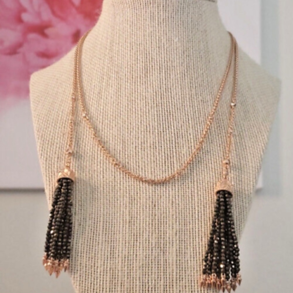 Kendra Scott rose gold tassel necklace